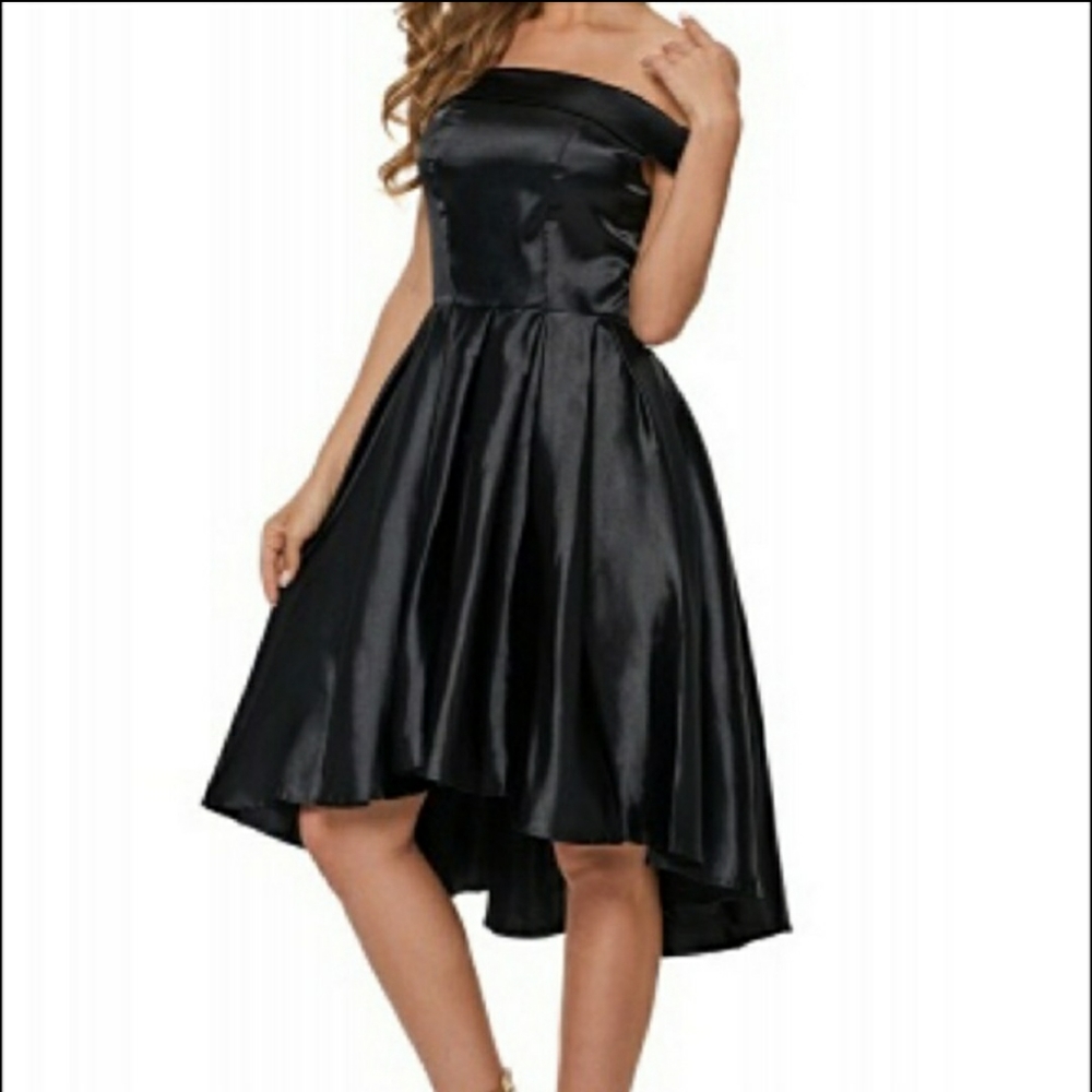 Satin Off the Shoulder Dress
